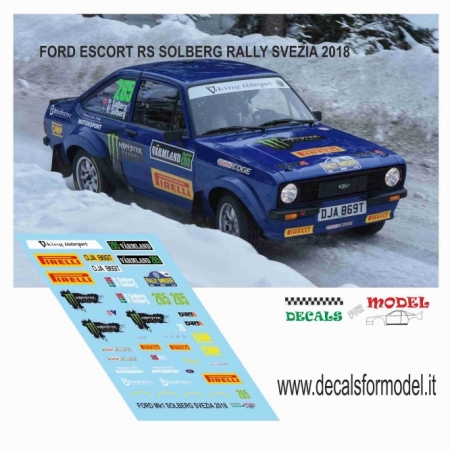 DECAL FORD ESCORT RS 1800 MK - SOLBERG - RALLY SVEZIA 2018