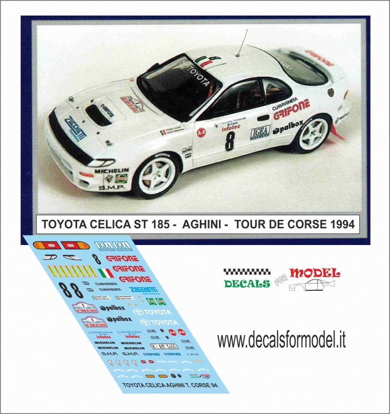 Decalcomanie Le Mans Decals Per Toyota Celica ST185 Tour Corse 1992 – Scala 1:43, Numeri 32 E 24 Sainz