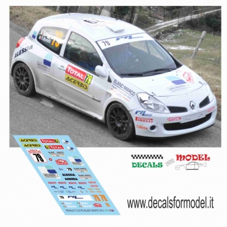 DECAL RENAULT CLIO R3 - BLANC - RALLY MONTECARLO 2013