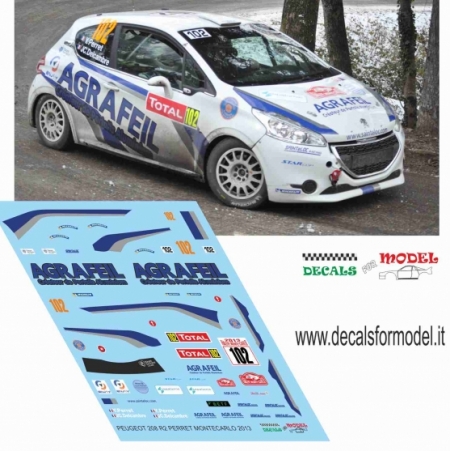 DECAL PEUGEOT 208 R2 - PERRET - RALLY MONTECARLO 2013