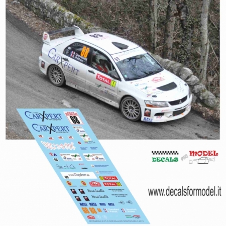 DECALS MITSUBISHI LANCER EVO 9 - CHEVELLARD - RALLY MONTECARLO 2013