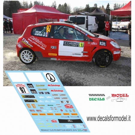 DECAL RENAULT CLIO R3 - BAFFOUN - RALLY MONTECARLO 2016