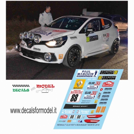 DECAL RENAULT CLIO R3T 4ï¿½ SERIE - BOSQUET - RALLY MONTECARLO 2016