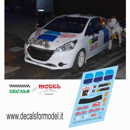 DECAL PEUGEOT 208 R2 - BLANC - RALLY MONTECARLO 2016