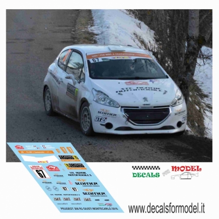 DECAL PEUGEOT 208 R2 - GIUSTI - RALLY MONTECARLO 2016