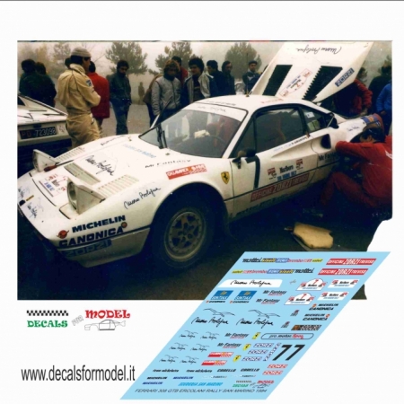 DECAL FERRARI 308 GTB - ERCOLANI - RALLY SAN MARINO 1984