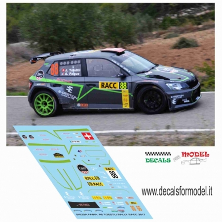 DECAL SCODA FABIA R5 - TOEDTLI - RALLY SPAGNA 2017