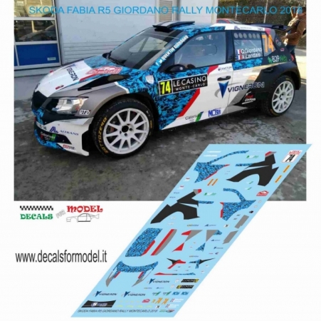 DECAL SKODA FABIA R5 - GIORDANO - RALLY MONTECARLO 2018