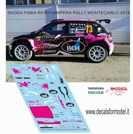 DECAL SKODA FABIA R5 - ROVANPERA - RALLY MONTECARLO 2018