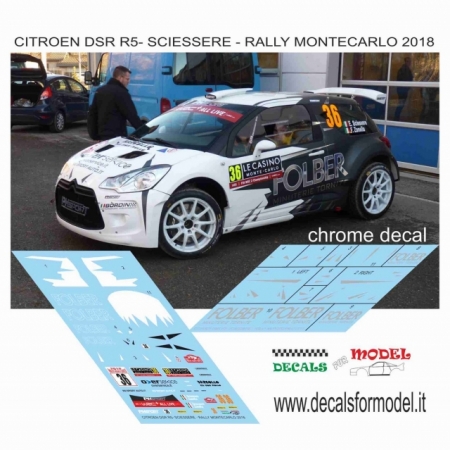 DECAL CITROEN DS3 R5 - SCIESSERE - RALLY MONTECARLO 2018