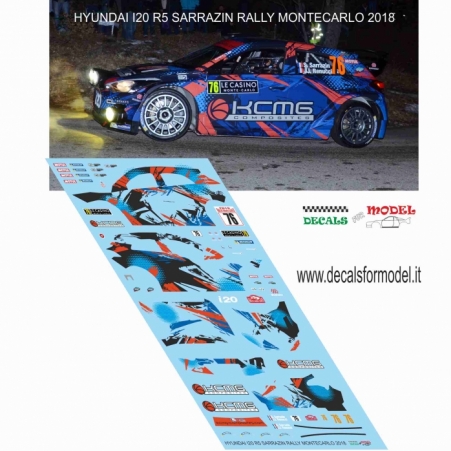 DECAL HYUNDAI I20 R5 - SARRAZIN - RALLY MONTECARLO 2018