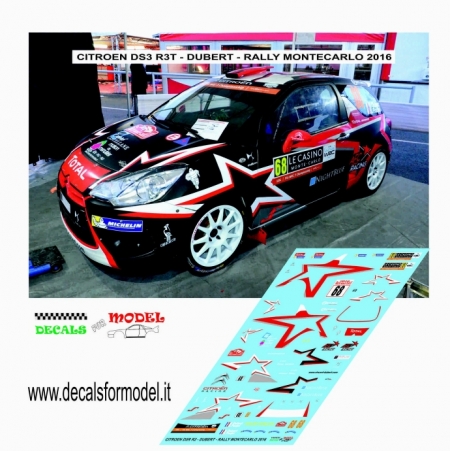 DECAL CITROEN DS3 R3T - DUBERT - RALLY MONTECARLO 2016