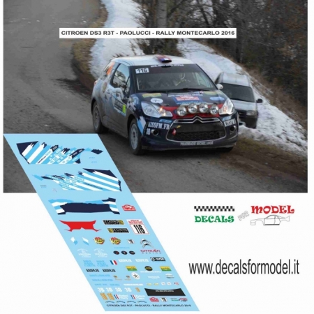 DECAL CITROEN DS3 R3T - PAOLUCCI - RALLY MONTECARLO 2016