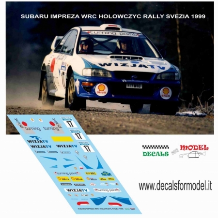 DECAL SUBARU IMPREZA WRC - HOLOWCZYC - RALLY SVEZIA 1999