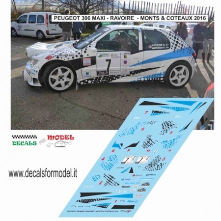 DECAL PEUGEOT 306 MAXI - RAVOIRE - RALLY MONTS & COTEAUX 2016