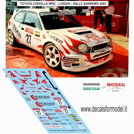 DECAL TOYOTA COROLLA WRC - LONGHI - RALLY SANREMO 2001