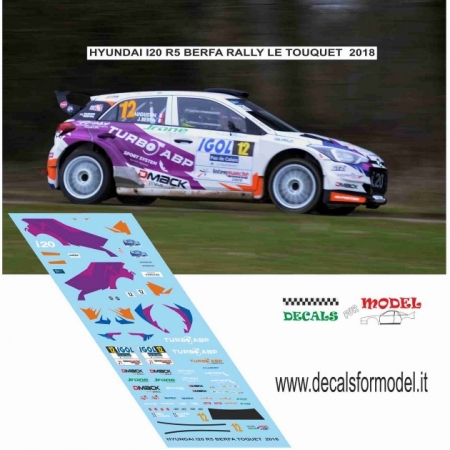 DECAL HYUNDAI I20 R5 - BERFA - RALLY LE TOUQUET 2018