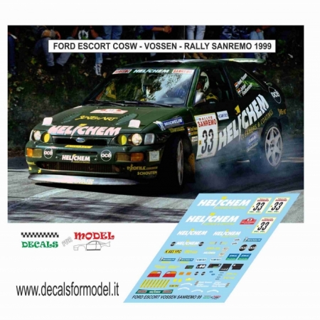 DECAL FORD ESCORT RS - VOSSEN - RALLY SANREMO 1999
