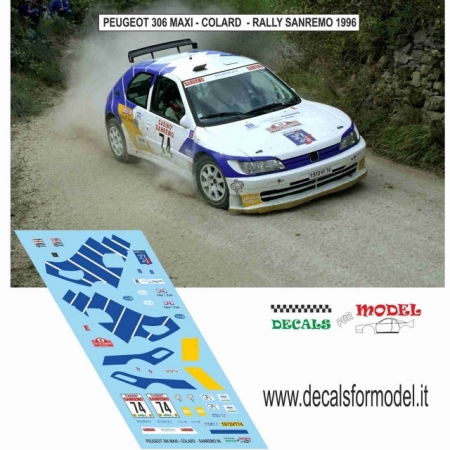 DECAL PEUGEOT 306 MAXI - COLARD - RALLY SANREMO 1996