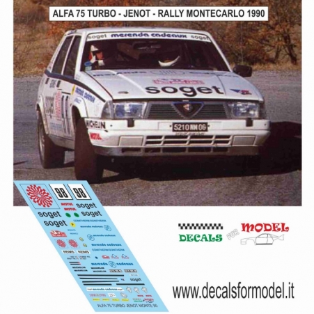 DECAL ALFA ROMEO 75 TURBO - JANOT - RALLY MONTECARLO 1990