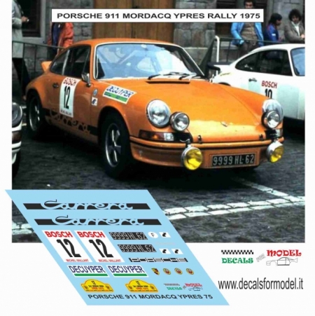 DECAL PORSCHE 911 - MORDACQ - RALLY YPRES 1975 WINNER