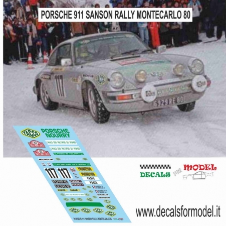 DECAL PORSCHE 911 - SANSON - RALLY MONTECARLO 1980