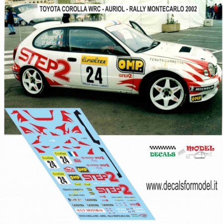 DECAL TOYOTA COROLLA WRC - AURIOL - RALLY MONTECARLO 2002
