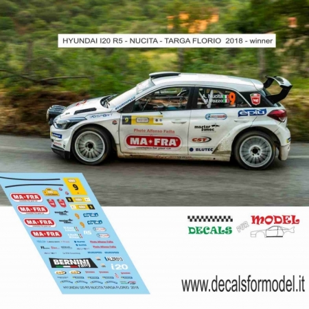 DECAL HYUNDAI I20 R5 - NUCITA - RALLY TARGA FLORIO 2018