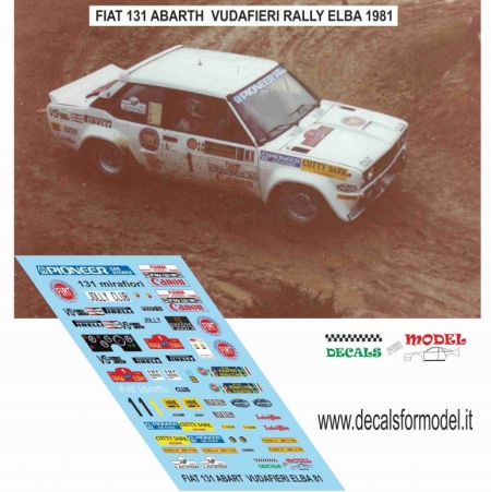 DECAL FIAT 131 ABARTH - VUDAFIERI - RALLY ELBA 1981