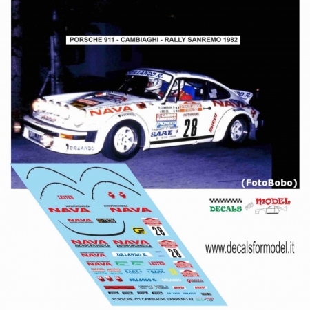 DECAL PORSCHE 911 - CAMBIAGHI - RALLY SANREMO 1982