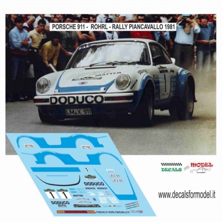 DECAL PORSCHE 911 - ROHRL - RALLY PIANCAVALLO 1981