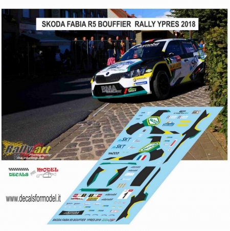 DECAL SKODA FABIA R5 - BOUFFIER - RALLY YPRES 2018