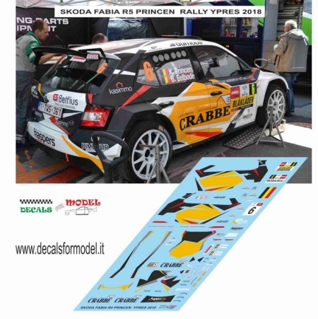 DECAL SKODA FABIA R5 - PRINCEN - RALLY YPRES 2018