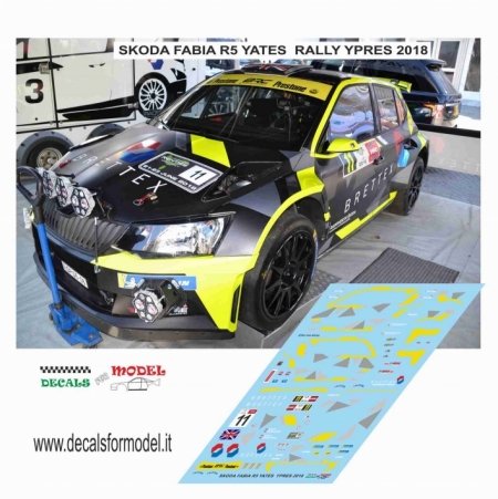 DECAL SKODA FABIA R5 - YATES - RALLY YPRES 2018