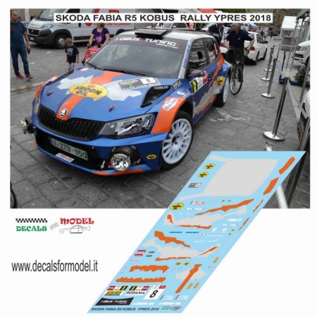 DECAL SKODA FABIA R5 - KOBUS - RALLY YPRES 2018