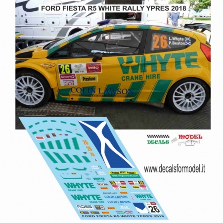DECAL FORD FIESTA R5 - WHITE - RALLY YPRES 2018