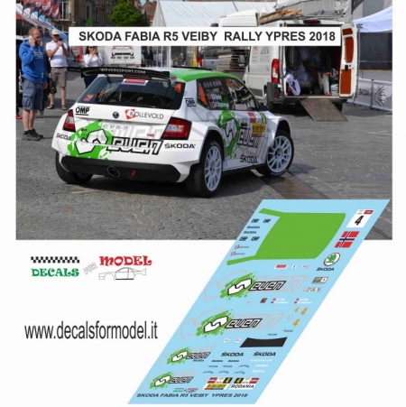 DECAL SKODA FABIA R5 - VEIBY - RALLY YPRES 2018