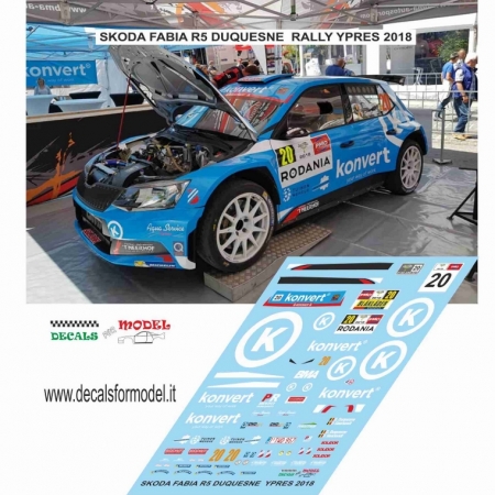 DECAL SKODA FABIA R5 - DUQUESNE - RALLY YPRES 2018