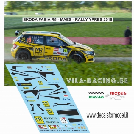 DECAL SKODA FABIA R5 - MAES - RALLY YPRES 2018