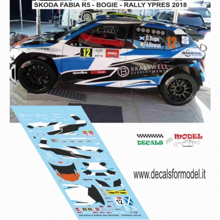 DECAL SKODA FABIA R5 - BOGIE - RALLY YPRES 2018