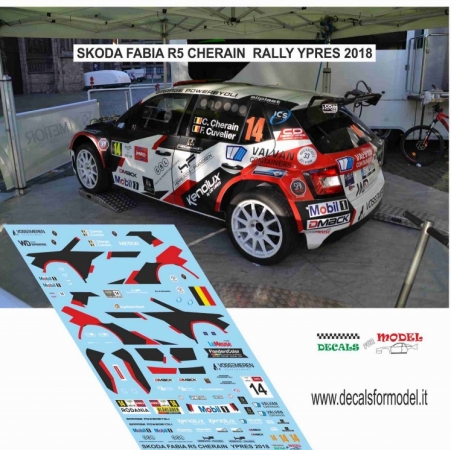 DECAL SKODA FABIA R5 - CHERAIN - RALLY YPRES 2018