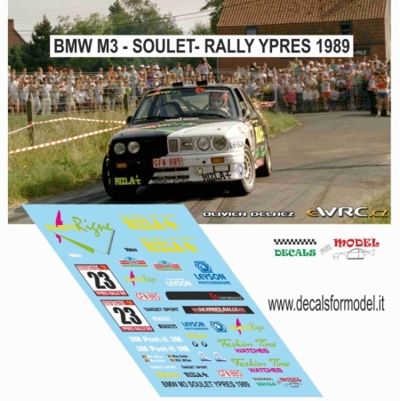 DECAL BMW M3 - SOULET - RALLY YPRES 1989