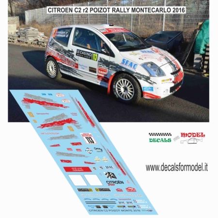 DECAL CITROEN C2 R2 - POIZOT - RALLY MONTECARLO 2016