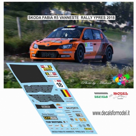 DECAL SKODA FABIA R5 - VANNESTE - RALLY YPRES 2018