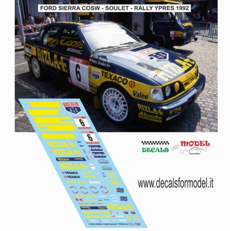 DECAL FORD SIERRA COSW - SOULET - RALLY YPRES 1992