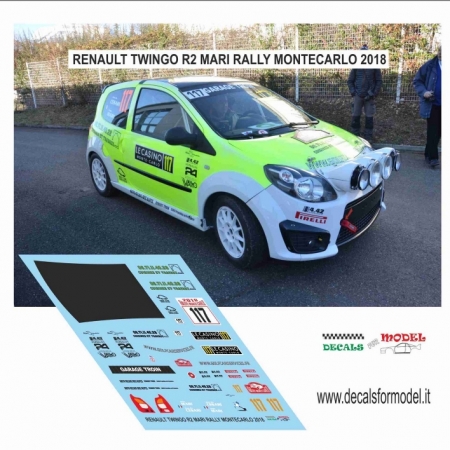 DECAL RENAULT TWINGO R2 - MARI - RALLY MONTECARLO 2018