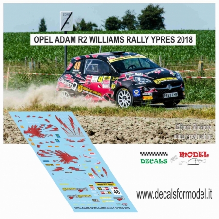 DECAL OPEL ADAM R2 - WILLIAMS - RALLY YPRES 2018