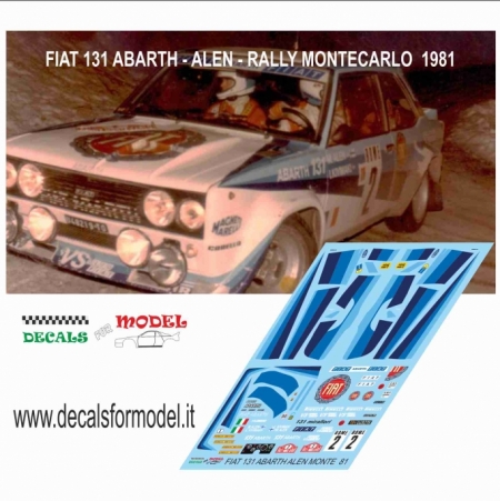 DECAL FIAT 131 ABARTH UFF. - ALEN - RALLY MONTECARLO 1981