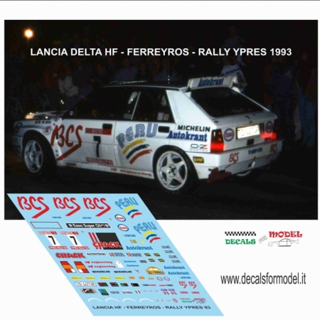 DECAL LANCIA DELTA HF - FERREYROS - RALLY YPRES 1993