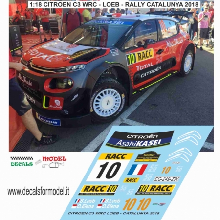 DECAL AGGIUNTIVO 1:18 CITROEN C3 WRC - LOEB - RALLY CATALUNYA 2018
